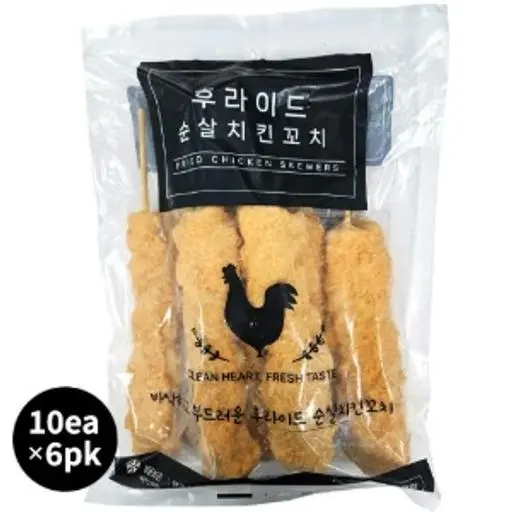 (Box)청학_후라이드순살치킨꼬치(150g*10ea*6pk/냉동)