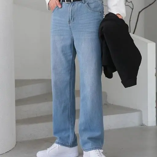 [당일출고,1+1 sale]웨일 세미와이드 데님 팬츠