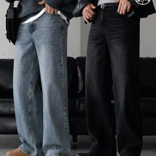 [자체제작,당일출고]Premium 캣브러쉬 워싱 세미와이드 데님(4color)