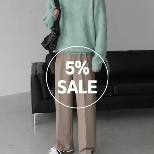 모헤어 니트+투턱 비조 슬랙스 코디