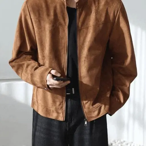 클래식 스웨이드 바이커 자켓(3color)