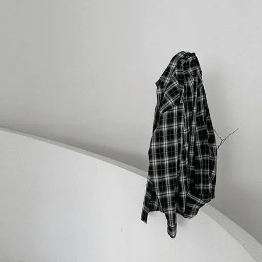 그라데이션 체크 남여공용 셔츠(2color)