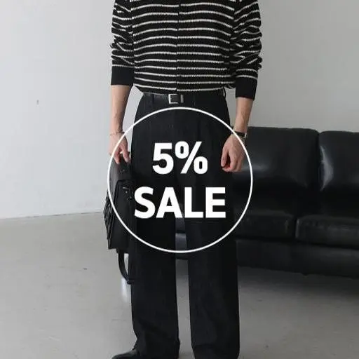 스트라이프 가디건+생지 투핀턱 와이드 팬츠 코디