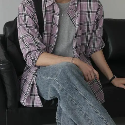 웰든 체크 면 오버핏 셔츠(2color)