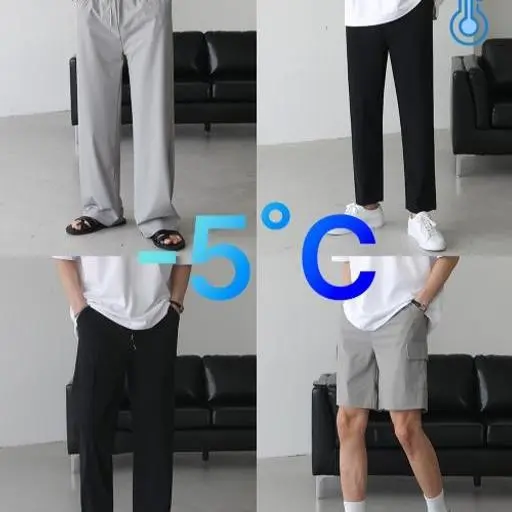 [1+1]아이스 쿨링 스판 벤츄리 4종 밴딩 와이드 일자 카고조거 카고 반바지 팬츠(3color)