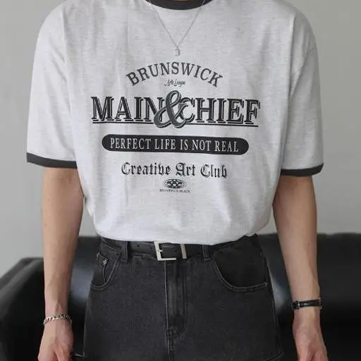 메인 치프 링거 반팔 티셔츠(3color)