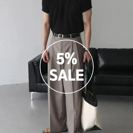 뉴테크 머슬 반팔티+벌룬 딥턱 슬랙스 코디