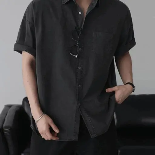 고밀도 피그 워싱 오버핏 반팔 셔츠(10color)