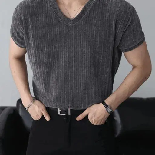 [1+1 sale]벨로아 2타입 머슬핏 라운드 브이넥 반팔(5color)