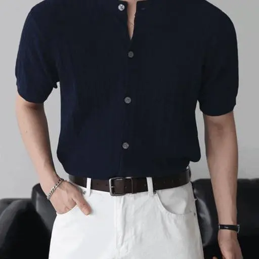 린넨 케이블 라운드 반팔 가디건(5color)