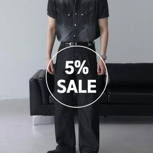 웨스턴 데님 반팔 셔츠+린넨 아이스 데님 팬츠 코디