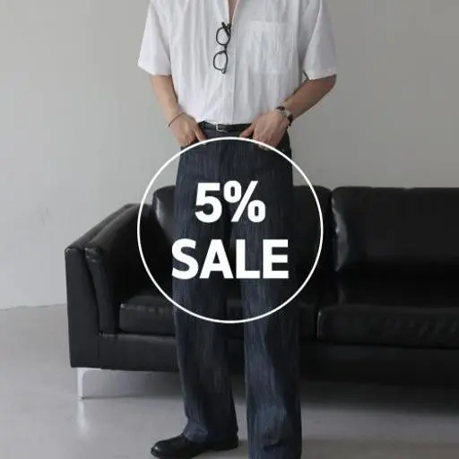 쿨링 나일론 반팔 셔츠+논페이드 슬라브 데님 팬츠 코디