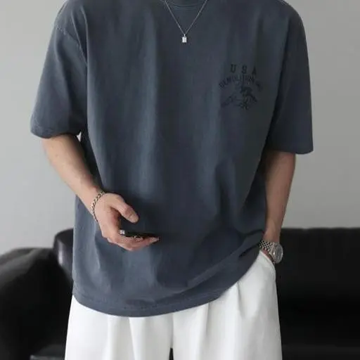 데몰리션 오버핏 피그먼트 반팔 티셔츠(4color)