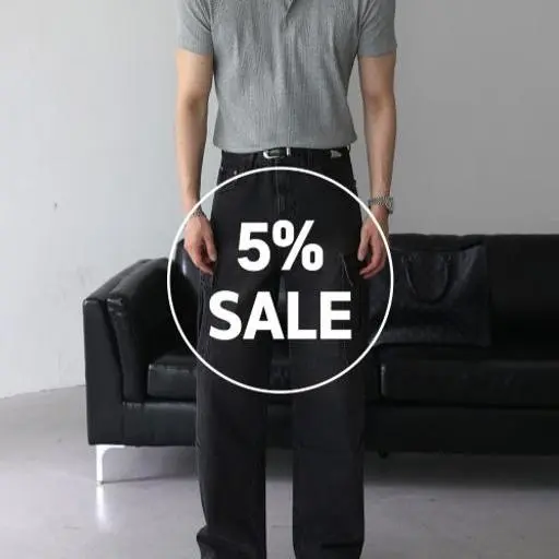 헨리넥 반팔 니트+카고 데님 팬츠 코디