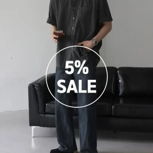 피그먼트 반팔 셔츠+논페이드 슬라브 와이드 데님 팬츠 코디