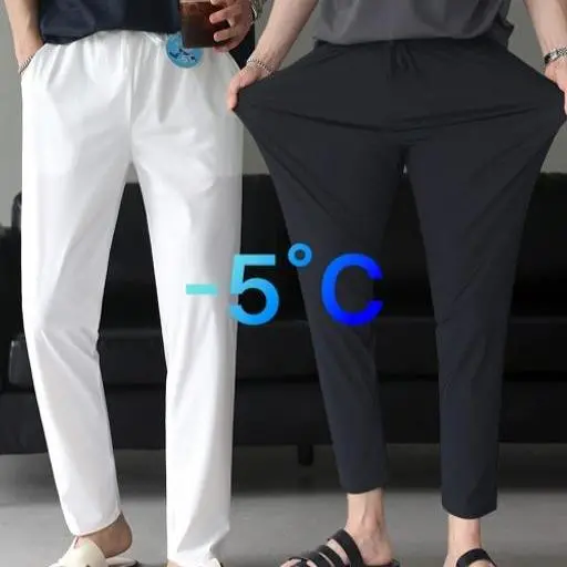 [1+1sale]-5도 에어쿨 아이스 밴딩 스판 슬랙스 S-6XL 빅사이즈(5color)