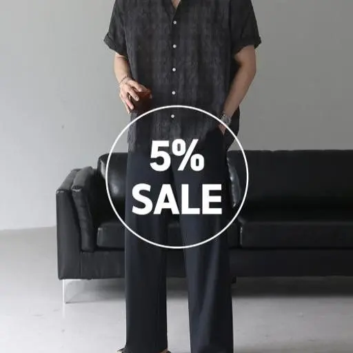 시어서커 반팔 셔츠+에어쿨 와이드 슬랙스 코디