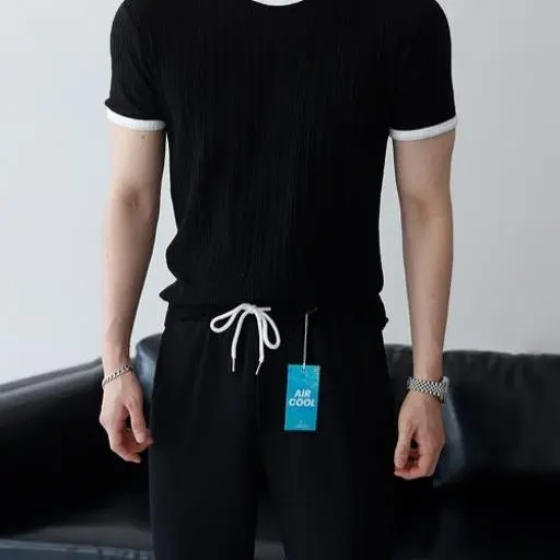 린넨 슬라브 니트 링거 머슬핏 반팔(6color)