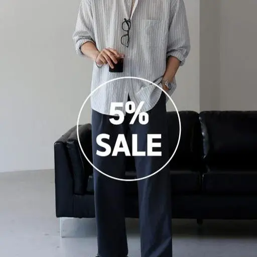 시어서커 스트라이프 셔츠+린넨 원턱 와이드 슬랙스 코디