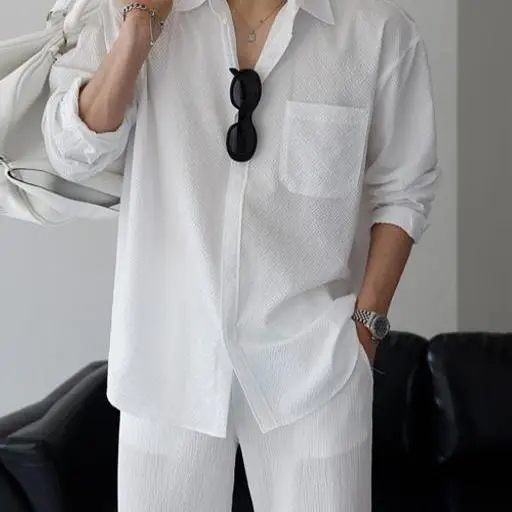 소프트 시어서커 오버핏 셔츠(4color)