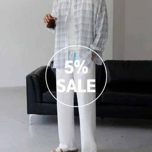 린넨 체크 셔츠+에어핏 아이스 쿨링 와이드 팬츠 코디