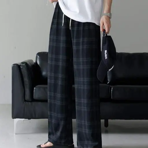 [1+1sale]아이스 쿨링 린넨 체크 와이드 투턱 밴딩 팬츠(4color)