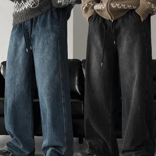 [1+1sale]오즈 벌룬 오버핏 데님 스냅 밴딩 팬츠(4color)