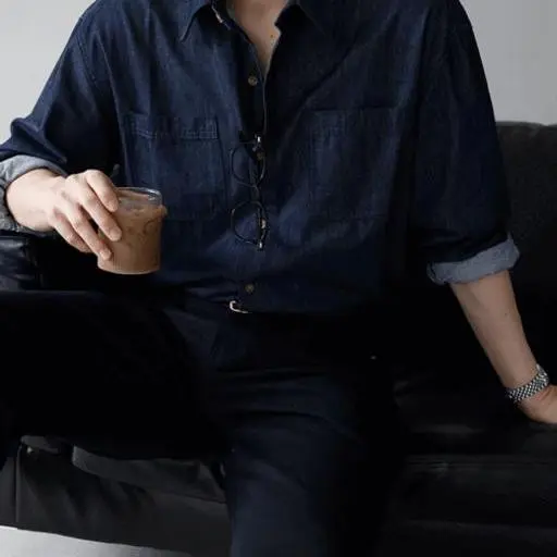 [당일출고]말론 논페이드 생지 오버핏 데님 셔츠