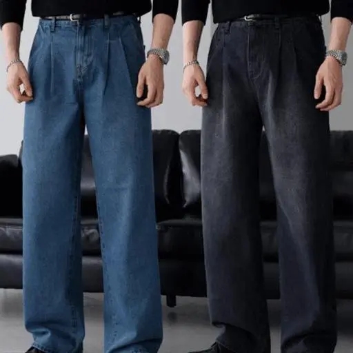 [1+1sale,체형보완,허벅돼ok]셀르 투턱 와이드 데님 팬츠(4color)