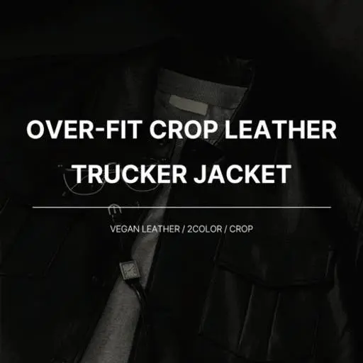 시그니처 크롭 레더 자켓(2color)