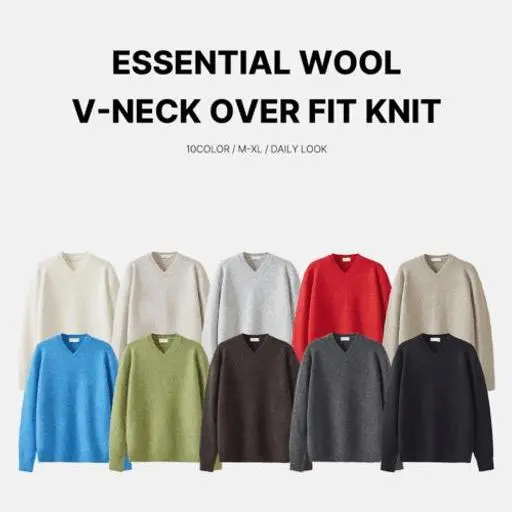 에센셜 울 브이넥 니트(10color)