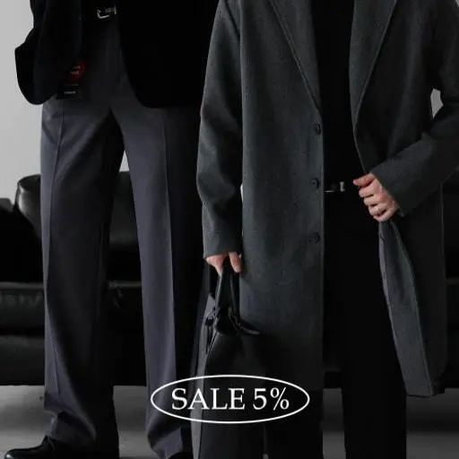 울 싱글 코트+반목폴라+기모 와이드 슬랙스 코디