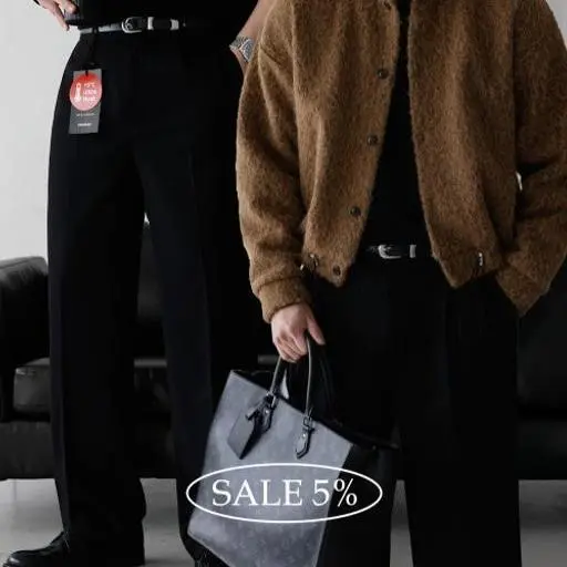 울 하이넥 자켓+기모 와이드 슬랙스 코디