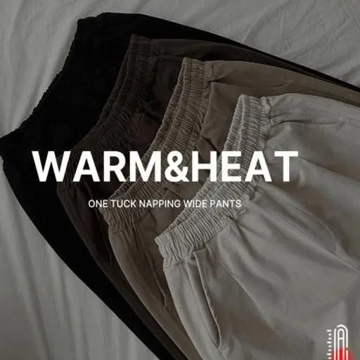 [3단기장]델타 양기모 코튼 원턱 와이드 팬츠(4color)