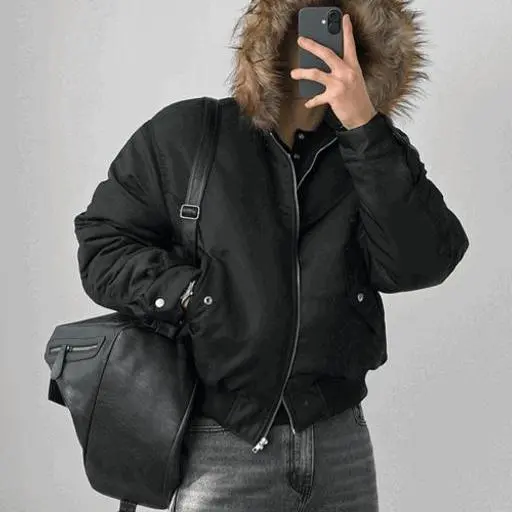 패디드 볼륨 라쿤 퍼 항공 점퍼(3color)