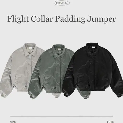 플라이트 항공 카라 패딩 점퍼(3color)