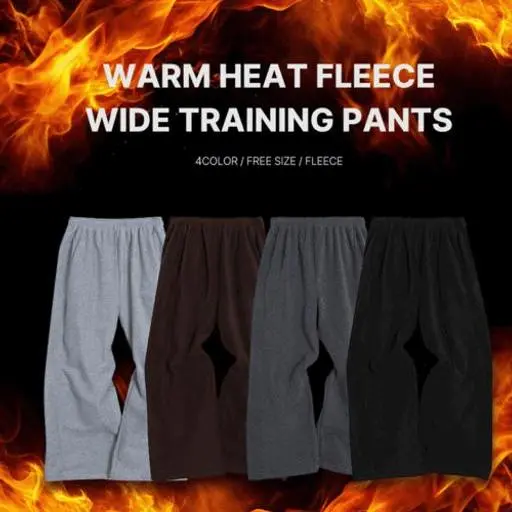 +5도 웜히트 기모 쉐르파 후리스 와이드 조거 팬츠(4color)