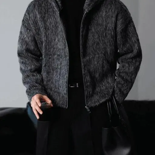 러스티 모헤어 크롭 후드 자켓(2color)