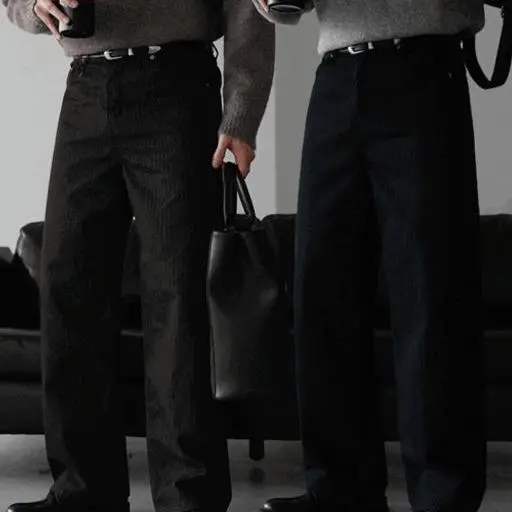 브루클린 헤링본 논페이드 세미와이드 스트라이프 데님(3color)