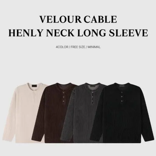 벨로아 케이블 헨리넥 롱슬리브(4color)