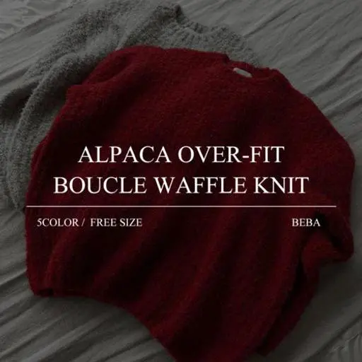 알파카 오버 부클 하찌 니트(5color)