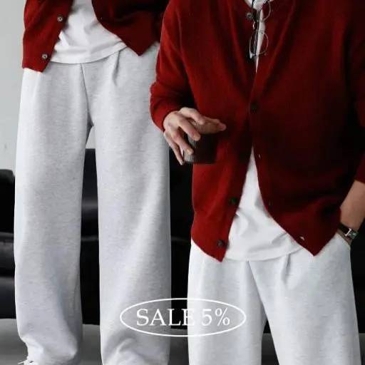 울파카 라운드 가디건+기모 핀턱 와이드 트레이닝 팬츠 코디