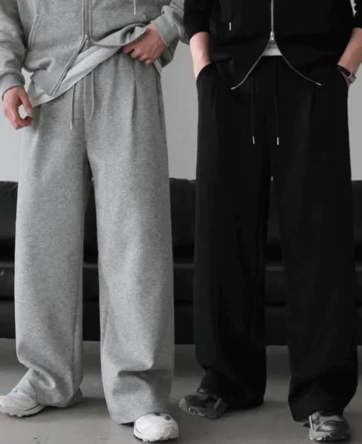 레브 핀턱 와이드 트레이닝 팬츠(3color)