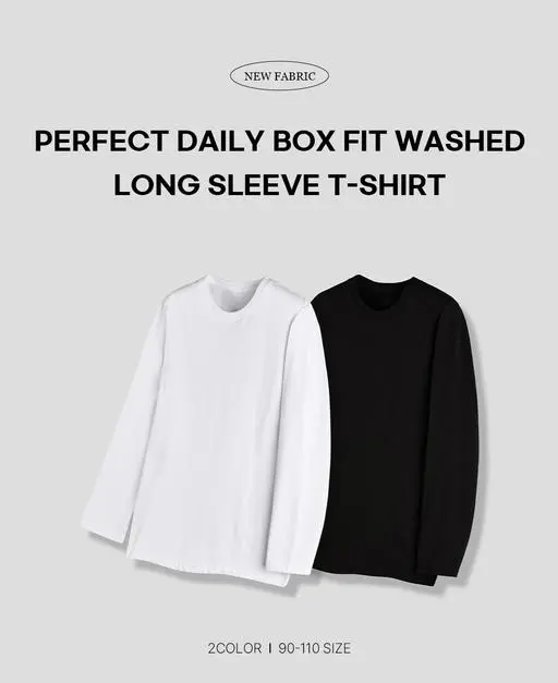 [1+1sale]퍼펙트 데일리 박스 워싱 긴팔(2color)