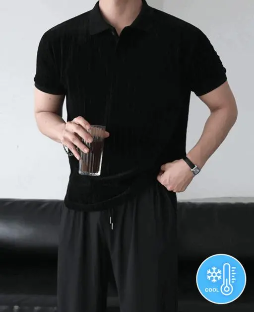 [당일출고]카미 머슬핏 벨로아 골지 반팔(2color)