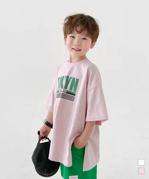 빅 프린팅 반팔티