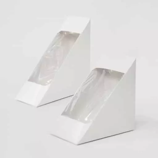 [50%할인] 삼각 샌드위치 창박스 - 화이트 (10개) - 소,대 중 택1