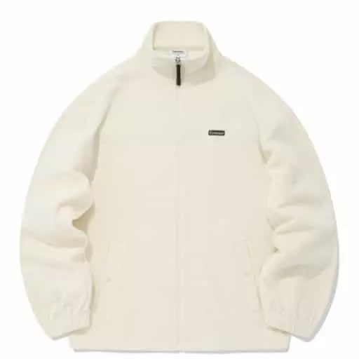 플리스 집업 자켓 아이보리