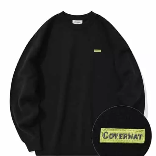 와펜 어센틱 로고 맨투맨 블랙