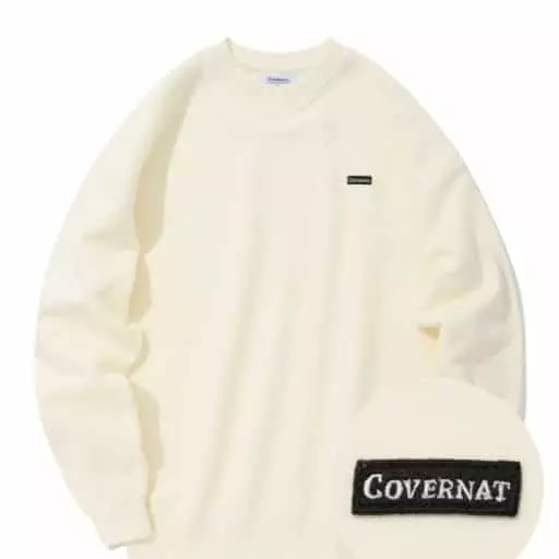 와펜 어센틱 로고 맨투맨 크림